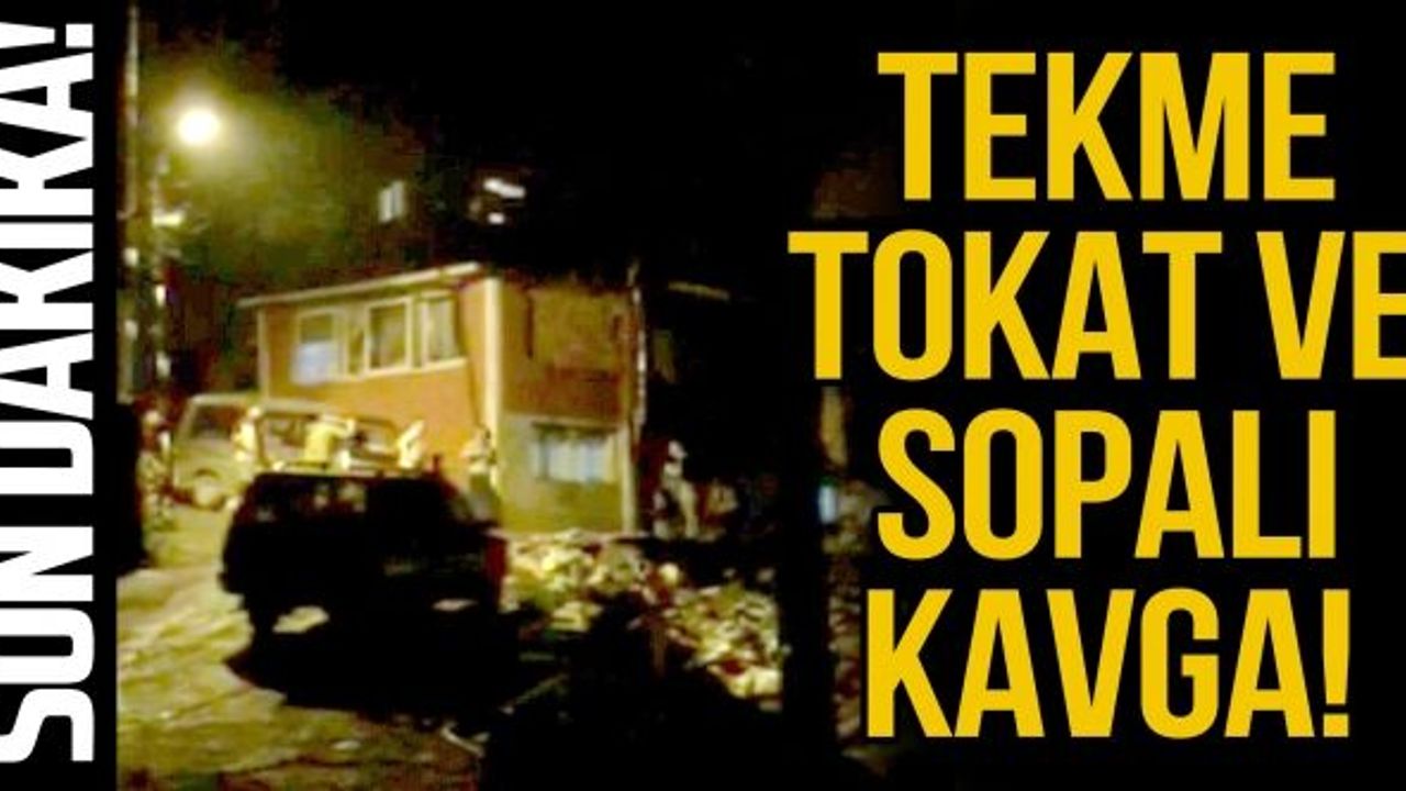 İki kardeşin sopalı kavgası cep telefonu kamerasına yansıdı