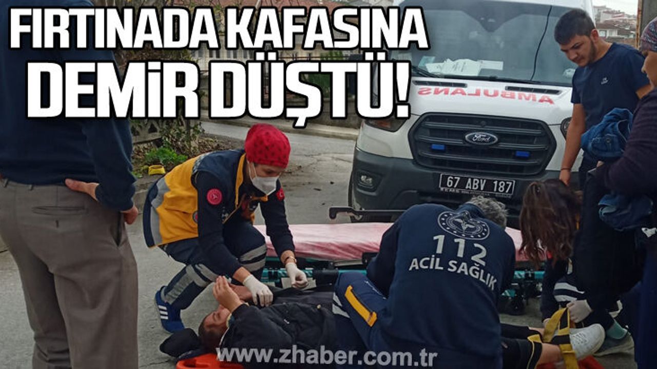 Fırtınada kopan demir kadının kafasına düştü!