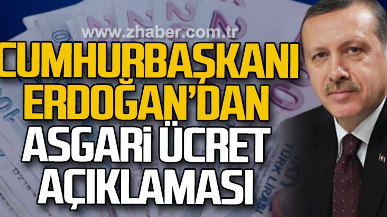 Cumhurbaşkanı Tayyip Erdoğan asgari ücret için Aralık ayını işaret etti!