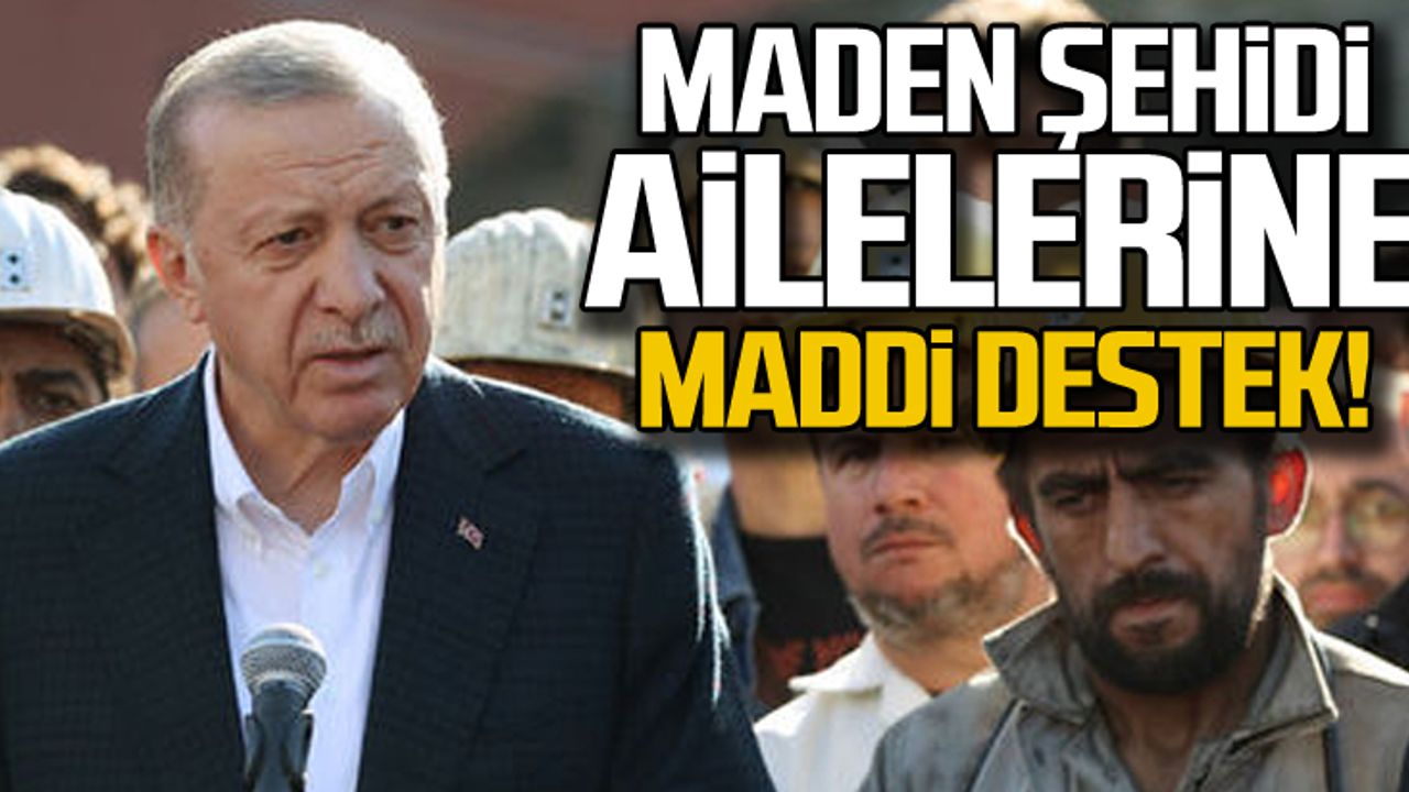 Şehit madencilerin ailelerine maddi destek sağlanacak!