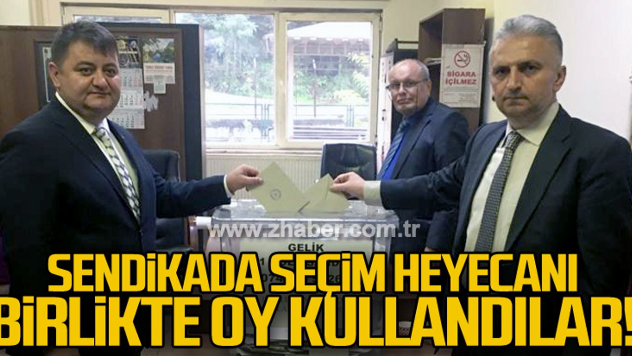 Sendikada seçim heyecanı... Birlikte oy kullandılar