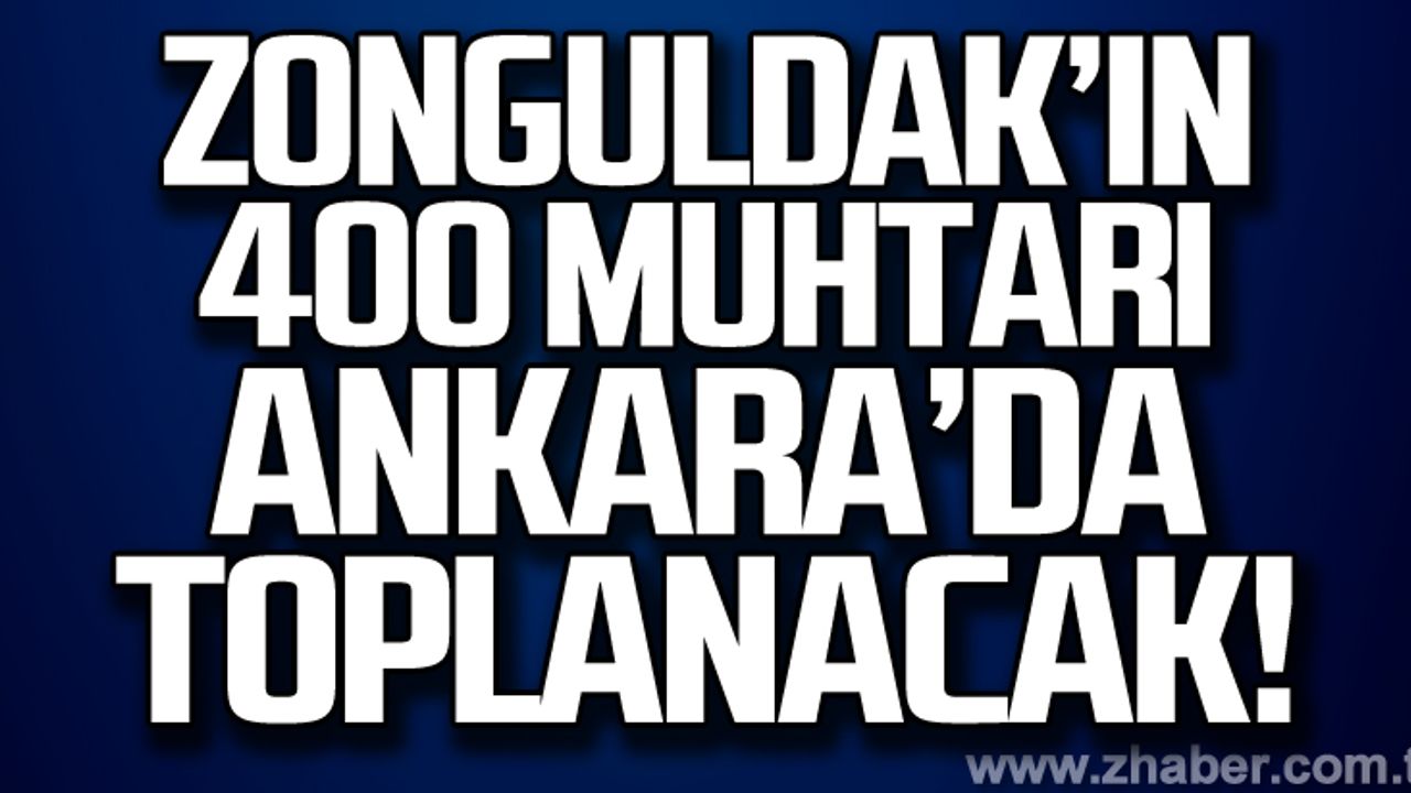 Zonguldak'ın 400 muhtarı Ankara'da toplanacak