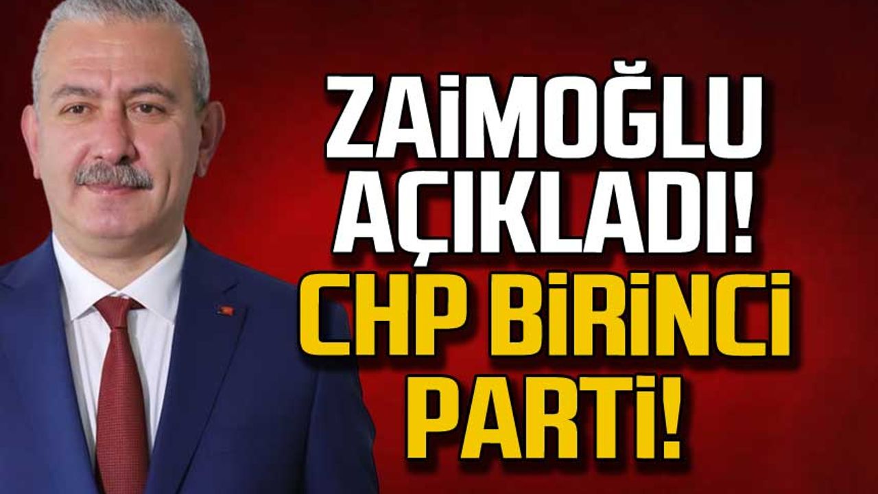 Zaimoğlu açıkladı! CHP birinci parti!