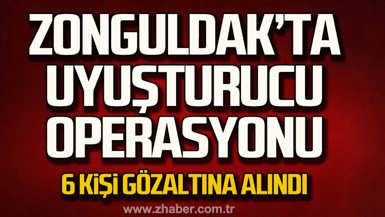 Zonguldak'ta uyuşturucu operasyonu 6 şüpheli gözaltına alındı!
