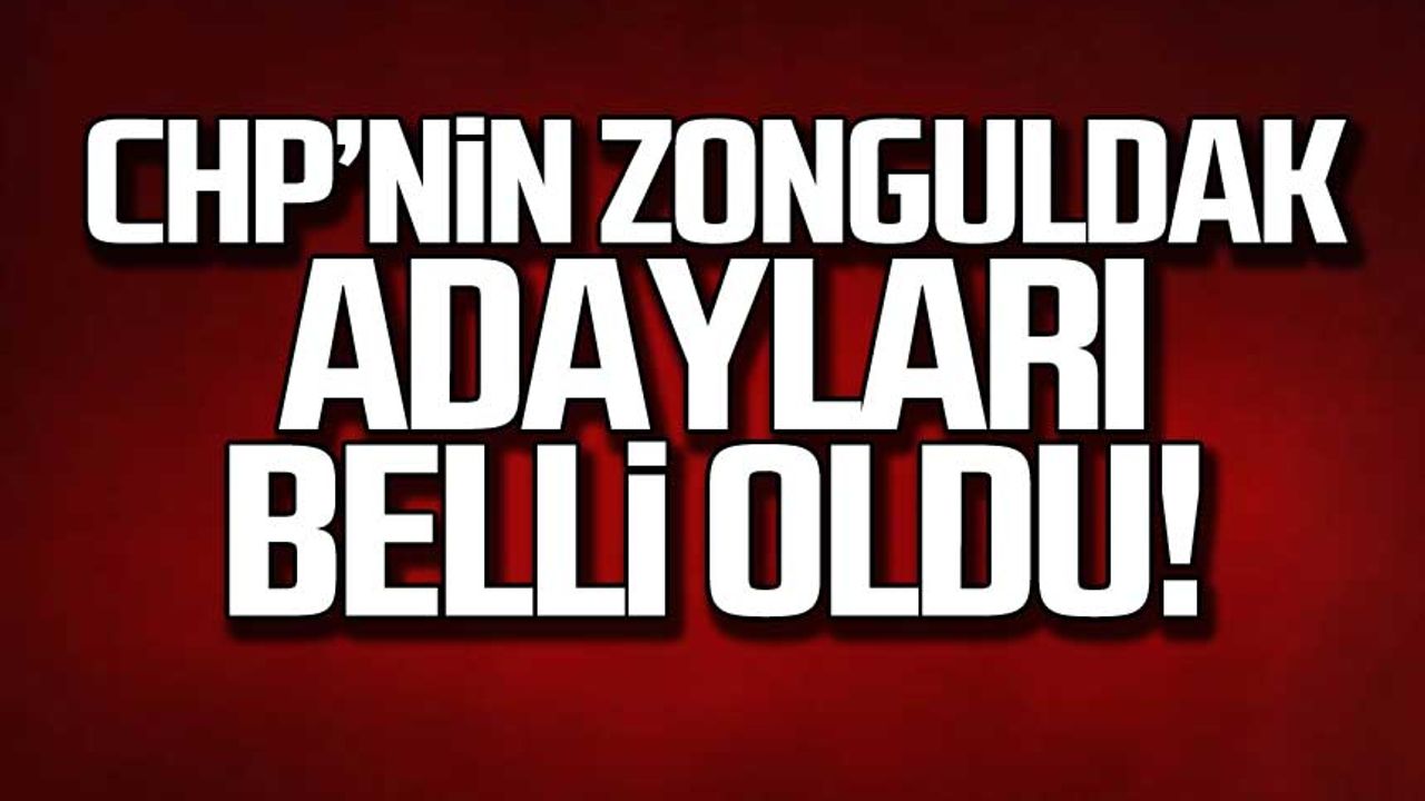 CHP'nin Zonguldak adayları belli oldu!
