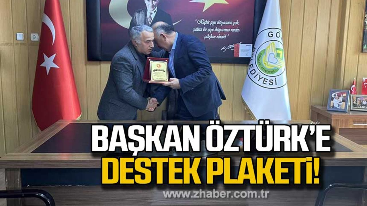 Gökçebey Belediye Başkanı Vedat Öztürk'e destek plaketi!