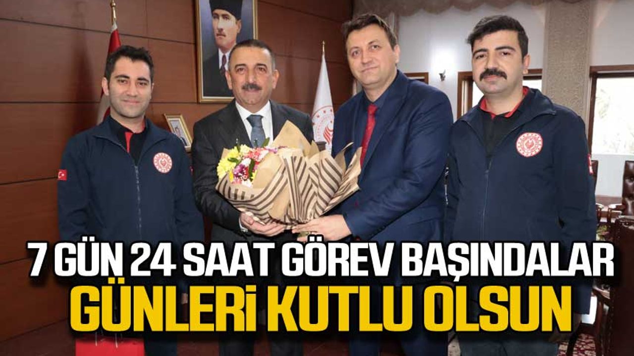 Zonguldak Valisi 112 çağrı personelinin gününü kutladı