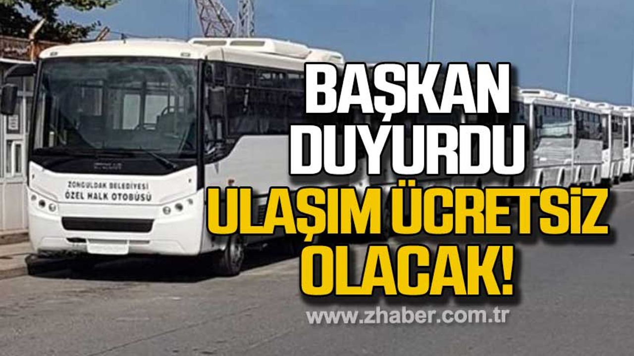Zonguldak halk otobüsleri ücretsiz olacak!