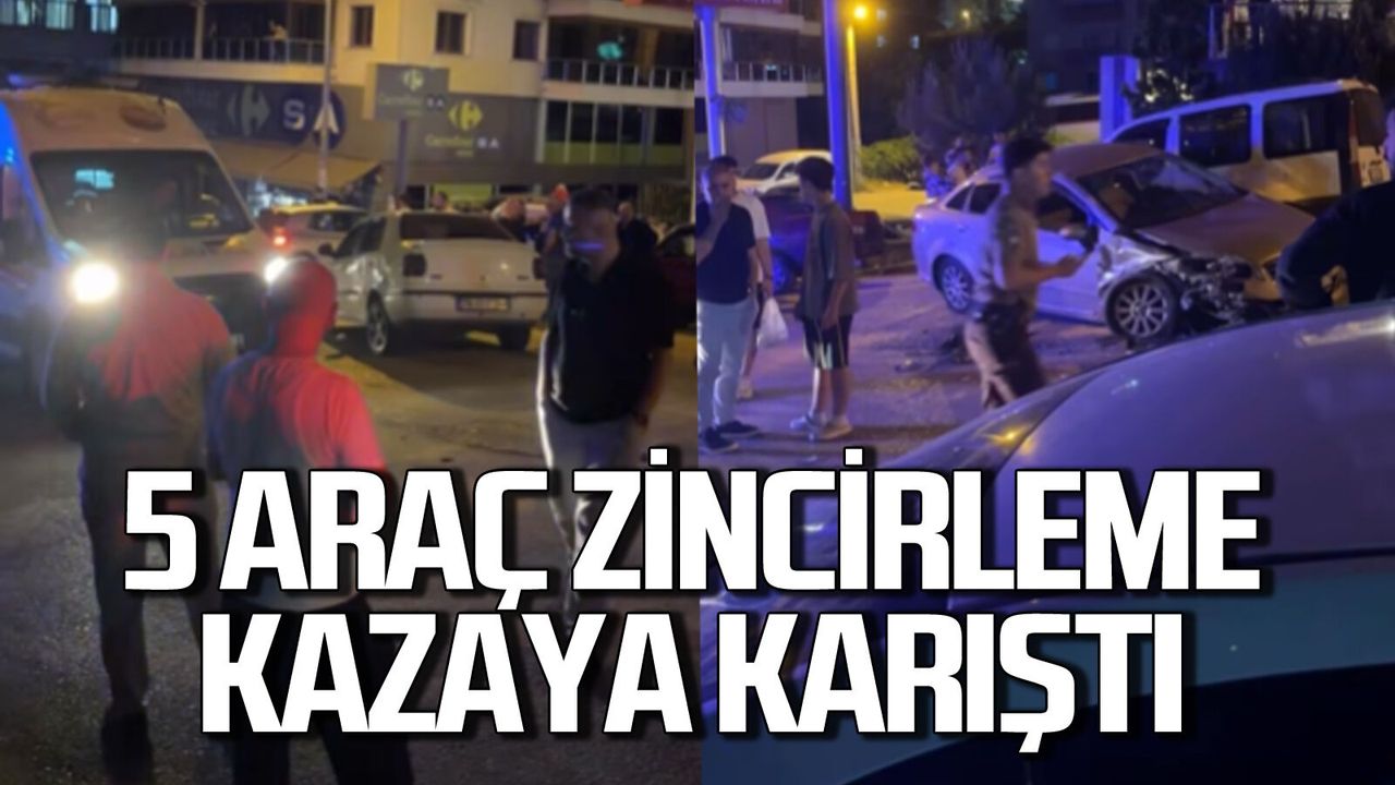 Zincirleme kazaya 5 araç karıştı: Yaralılar vard