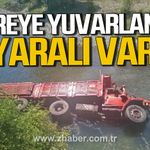 Devrek'te kamyon dereye yuvarlandı. Yaralı var.
