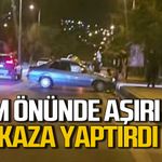 Zonguldak’ta AVM önünde aşırı hız kazaya neden oldu