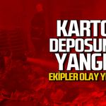 Karton deposunda yangın... Ekipler olay yerinde