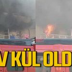 Elektrikli fırından çıkan yangın evi kullanılamaz hale getirdi