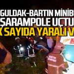 Zonguldak Bartın minibüsü şarampole uçtu. 12 yaralı