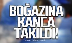 Olta kancası boğazına takıldı!