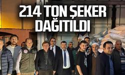 214 ton şeker dağıtıldı