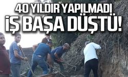 Yıllarca yapılmayan yolu sokak sakinleri yaptı!