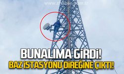 Bunalıma girdi: Baz istasyonu direğine çıktı!