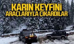 Karın keyfini araçları ile çıkardılar