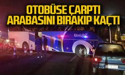 Otobüse çarptı... Arabasını bırakıp kaçtı