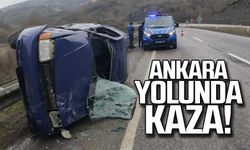 Ankara yolunda kaza! Takla attı