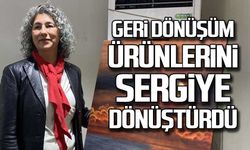 Geri dönüşüm ürünlerini sergiye dönüştürdü