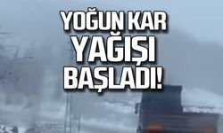 Yoğun kar yağışı başladı