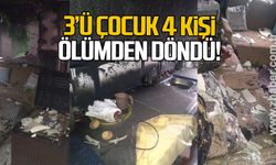 Zonguldak'ta yangın: 3'ü çocuk 4 kişi ölümden döndü!