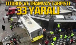 Otobüs ve tramvay çarpıştı 33 yaralı