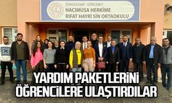 Yardım paketlerini öğrencilere ulaştırdılar