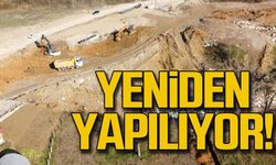 Selde çöken yol yeniden yapılıyor