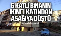 6 katlı binanın ikinci katından aşağıya düştü