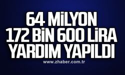64 milyon 172 bin 600 lira yardım yapıldı