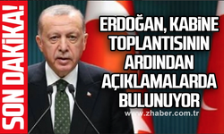 Cumhurbaşkanı Erdoğan, Kabine toplantısının ardından açıklamalarda bulunuyor