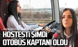 Hostesti şimdi otobüs kaptanı oldu