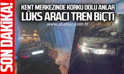 Zonguldak'ta lüks Mercedes'i tren biçti