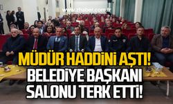 Müdür haddini aştı! Belediye başkanı salonu terk etti!