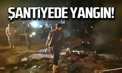 Şantiyede yangın paniğe neden oldu