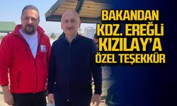 Bakan Karaismailoğlu Kdz. Ereğli Kızılay’a teşekkür etti