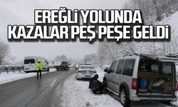 Ereğli yolunda kazalar peş peşe geldi!