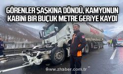 Tıra arkadan çarpan kamyonun kabini 1.5 metre geriye kaydı