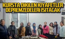 Kursta dikilen kıyafetler depremzedeleri ısıtacak