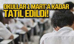 Okullar 1 Mart'a kadar tatil edildi!