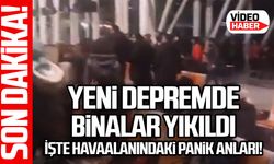 Yeni depremde binalar yıkıldı... İşte havaalanındaki panik anları!
