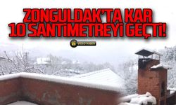 Zonguldak'ta  kar 10 santimetreyi geçti!