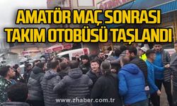 Amatör maç sonrası takım otobüsü taşlandı