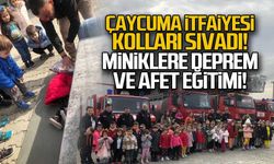Çaycuma İtfaiyesi kolları sıvadı... Miniklere deprem ve yangın eğitimi!