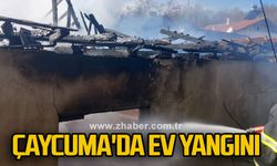 Çaycuma'da ev yangını