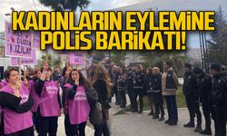 Zonguldak'ta kadınların eylemine polis barikatı!