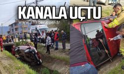 Otomobil kanala uçtu